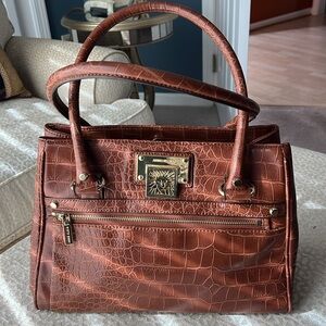 Anne Klein croc embossed handbag
